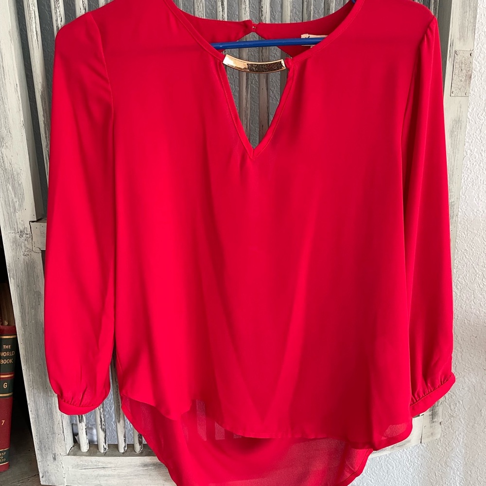 Lily White Red Blouse! Size Small
